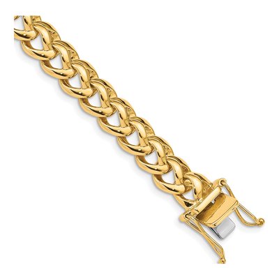 14K Yellow Gold 8.6mm Open Link Chain Bracelet