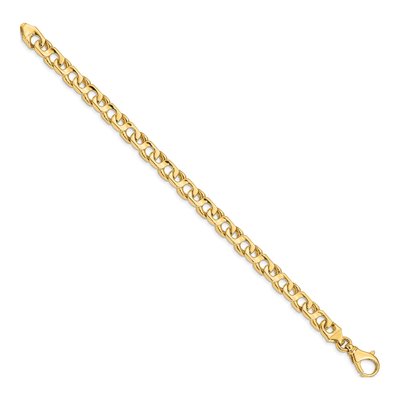 14K Yellow Gold 7.4mm Fancy Link Chain Bracelet – view 2