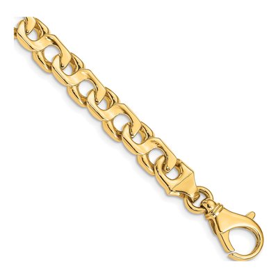 14K Yellow Gold 7.4mm Fancy Link Chain Bracelet