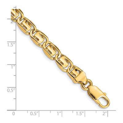 14K Yellow Gold 7.5mm Fancy Link Chain Bracelet – view 3