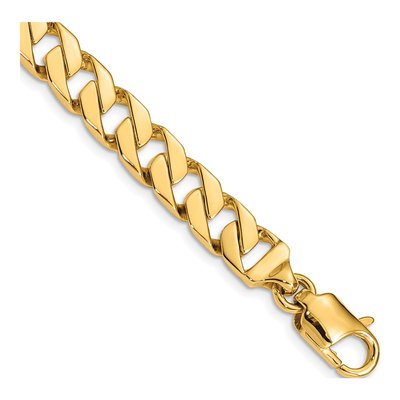 14K Yellow Gold 8.5mm Fancy Link Chain Bracelet