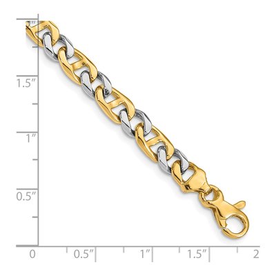 14K Two-Tone Gold 5.6mm Fancy Link Chain Bracelet – view 3
