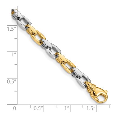 14K Two-Tone Gold 4.5mm Fancy Link Chain Bracelet – view 2