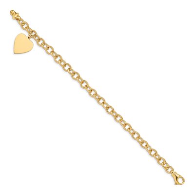 14K Yellow Gold Heart Link Bracelet – view 3