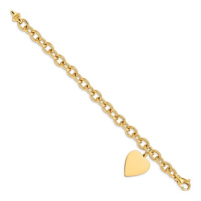 14K Yellow Gold Heart Link Bracelet – view 2