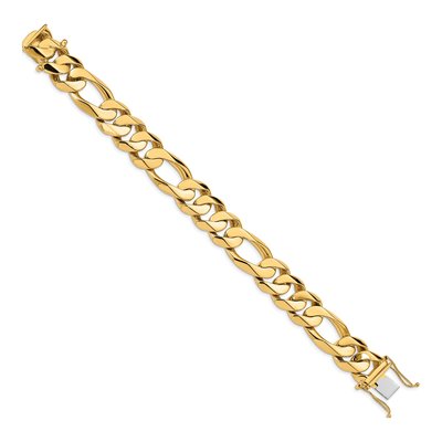 14K Yellow Gold 15.7mm Figaro Chain Bracelet – view 2