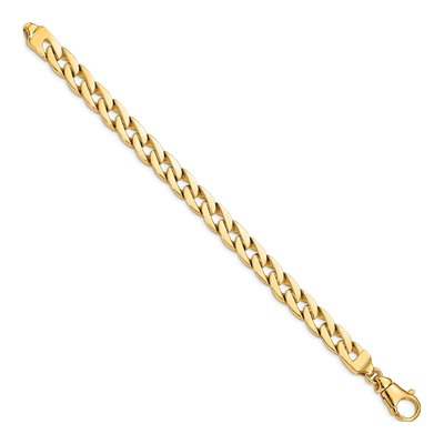 14K Yellow Gold 9mm Fancy Link Chain Bracelet – view 2
