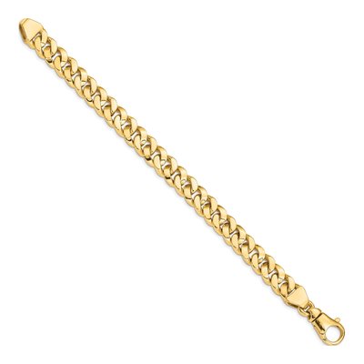 14K Yellow Gold 10mm Fancy Link Chain Bracelet – view 2