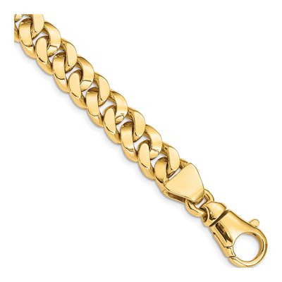 14K Yellow Gold 10mm Fancy Link Chain Bracelet