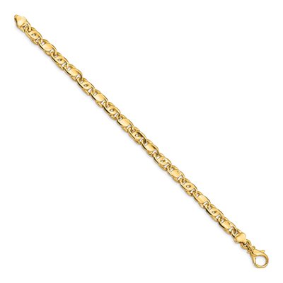 14K Yellow Gold 5.8mm Fancy Link Chain Bracelet – view 2