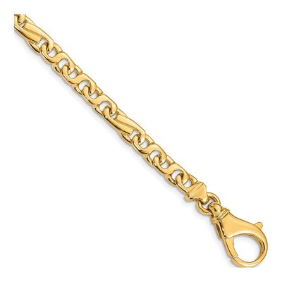 14K Yellow Gold 5.8mm Fancy Link Chain Bracelet