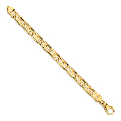 14K Yellow Gold 10mm Fancy Link Chain Bracelet – view 2