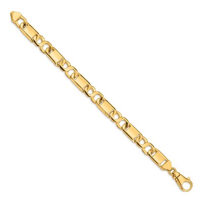 14K Yellow Gold 10.4mm Fancy Link Chain Bracelet – view 2