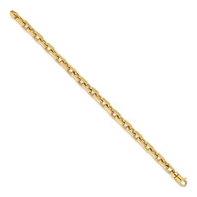 14K Yellow Gold 7mm Fancy Link Chain Bracelet – view 2