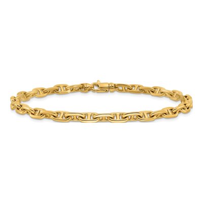 14K Yellow Gold 5.1mm Fancy Link Chain Bracelet – view 3