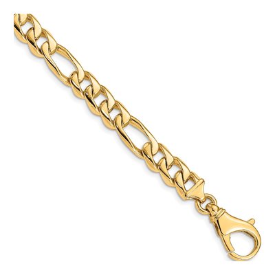 14K Yellow Gold 8.5mm Fancy Link Chain Bracelet
