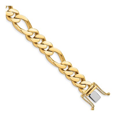 14K Yellow Gold 11.8mm Fancy Link Chain Bracelet