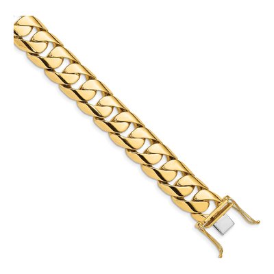 14K Yellow Gold 15.4mm Curb Chain Bracelet