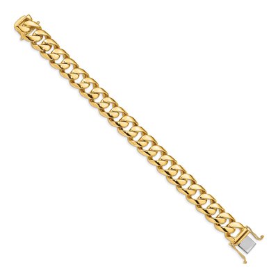 14K Yellow Gold 16.15mm Fancy Box Curb Chain Bracelet – view 2