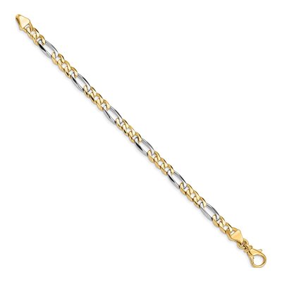 14K Two-Tone Gold 5.45mm Fancy Link Chain Bracelet – view 2