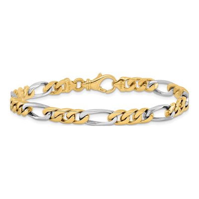 14K Two-Tone Gold 6.3mm Fancy Link Chain – view 2