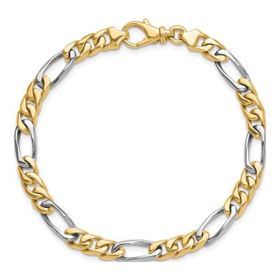 14K Two-Tone Gold 6.3mm Fancy Link Chain – view 3