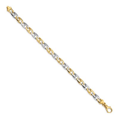 14K Two-Tone Gold 6.6mm Flat Anchor Chain Bracelet – view 2