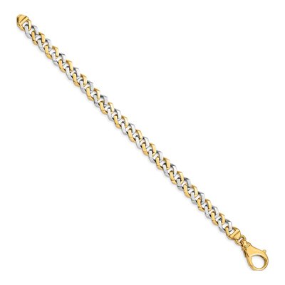 14K Two-Tone Gold 8mm Fancy Link Chain Bracelet – view 2