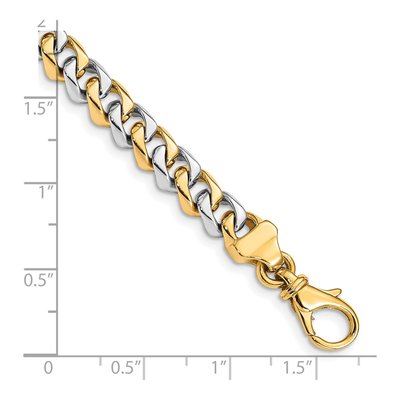14K Two-Tone Gold 6.85mm Fancy Link Chain Bracelet – view 3