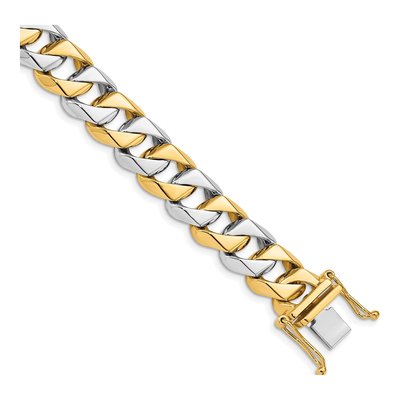 14K Two-Tone Gold 11.2mm Fancy Link Chain Bracelet