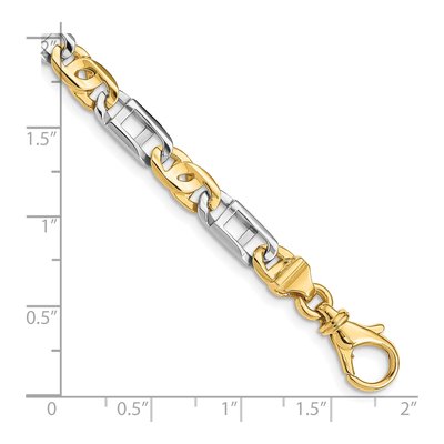 14K Two-Tone Gold 5.5mm Fancy Link Chain – view 2