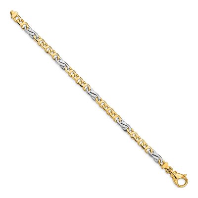 14K Two-Tone Gold 5.8mm Fancy Link Chain Bracelet – view 2