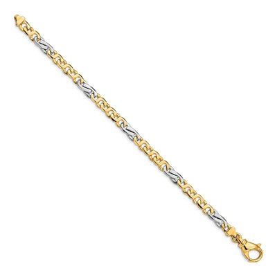 14K Two-Tone Gold 5.8mm Fancy Link Chain Bracelet – view 2