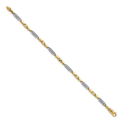 14K Two-Tone Gold 4.6mm Fancy Link Chain Bracelet – view 2