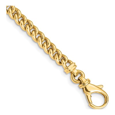 14K Yellow Gold 4.5mm Fancy Link Chain Bracelet