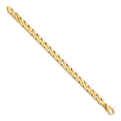 14K Yellow Gold 8mm Half Round Curb Chain Bracelet – view 2