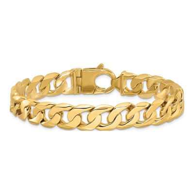 14K Yellow Gold 11mm Fancy Curb Chain – view 2