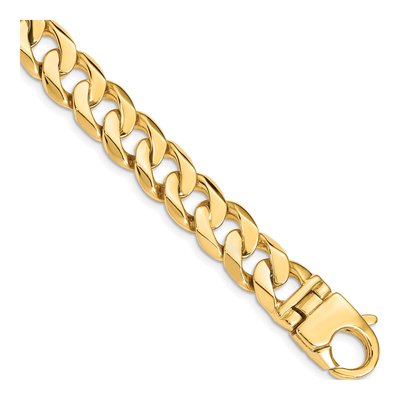 14K Yellow Gold 11mm Fancy Curb Chain