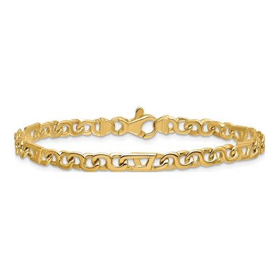 14K Yellow Gold 4.3mm Fancy Link Chain Bracelet – view 3