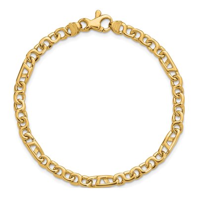 14K Yellow Gold 4.3mm Fancy Link Chain Bracelet – view 4