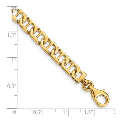 14K Yellow Gold 6.5mm Fancy Anchor Chain Bracelet – view 2