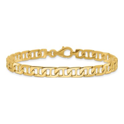 14K Yellow Gold 6.5mm Fancy Anchor Chain Bracelet – view 3