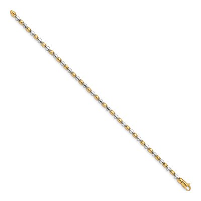 14K Two-Tone Gold 2.6mm Fancy Link Chain Bracelet – view 2