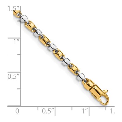 14K Two-Tone Gold 2.6mm Fancy Link Chain Bracelet – view 3