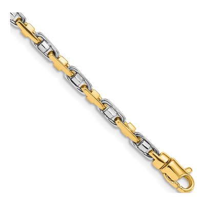 14K Two-Tone Gold 3.5mm Fancy Link Chain