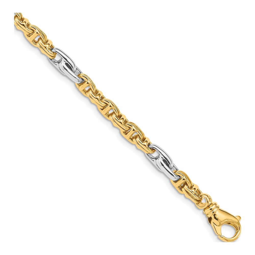 14K Two-Tone 5.38mm Fancy Link Chain, 18 in