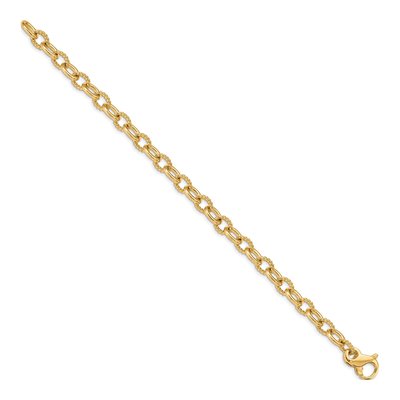 14K Yellow Gold 7.8mm Fancy Link Chain Bracelet – view 2