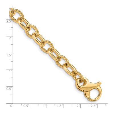 14K Yellow Gold 7.8mm Fancy Link Chain Bracelet – view 3