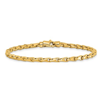 14K Yellow Gold 3.3mm Fancy Link Chain Bracelet – view 3