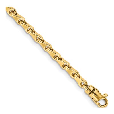 14K Yellow Gold 3.3mm Fancy Link Chain Bracelet